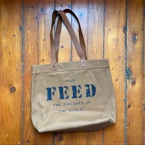 FEED Canvas Leather Tote Bag